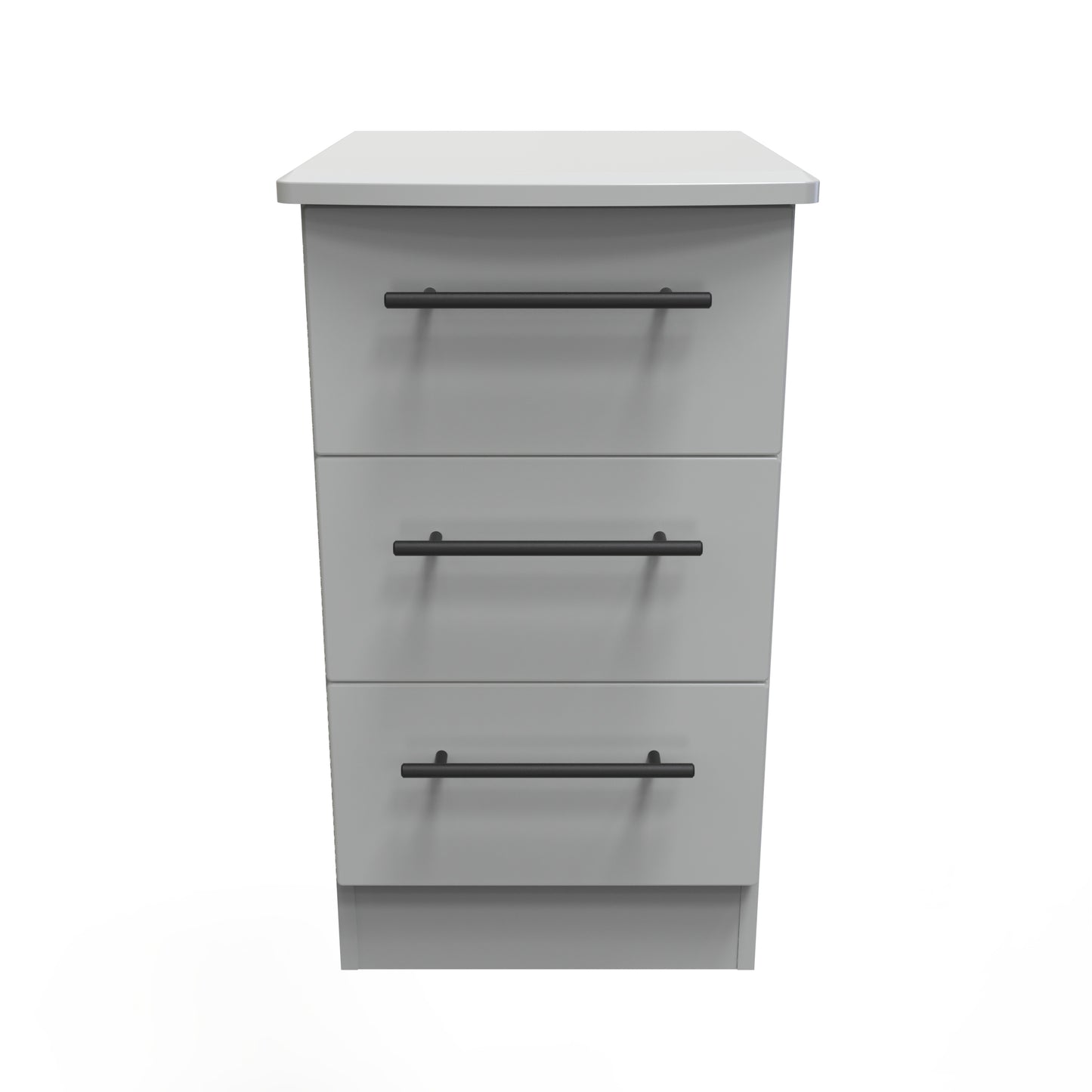Beverley Bedside Table Grey 3 Drawers 70cm