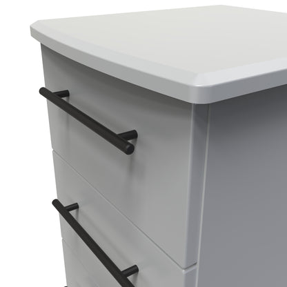 Beverley Bedside Table Grey 3 Drawers 70cm