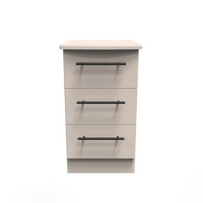 Beverley Bedside Table Off-White 3 Drawers 70cm