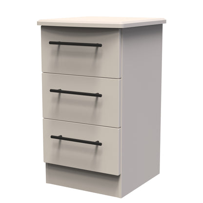 Beverley Bedside Table Off-White 3 Drawers 70cm