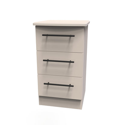 Beverley Bedside Table Off-White 3 Drawers 70cm