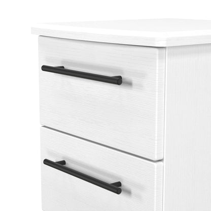 Beverley Bedside Table White 3 Drawers 70cm