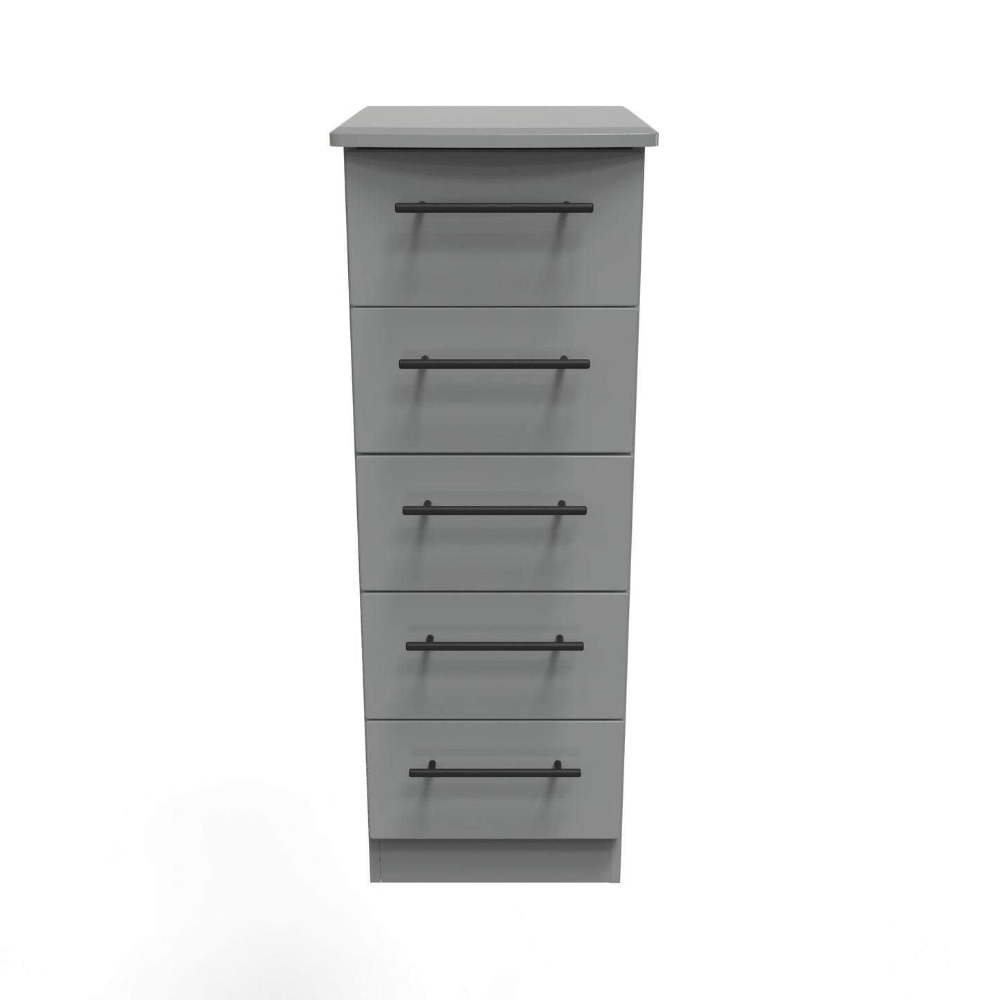 Beverley Tall Tallboy Grey 5 Drawers 108cm