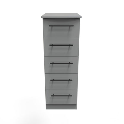Beverley Tall Tallboy Grey 5 Drawers 108cm