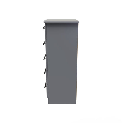 Beverley Tall Tallboy Grey 5 Drawers 108cm