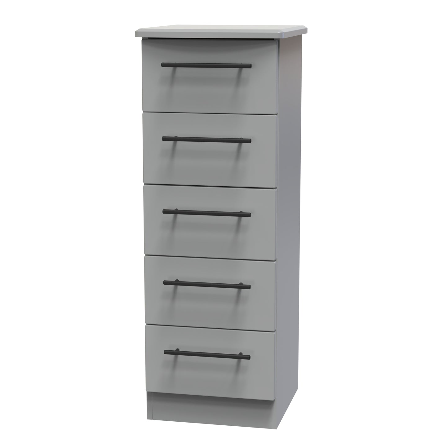 Beverley Tall Tallboy Grey 5 Drawers 108cm