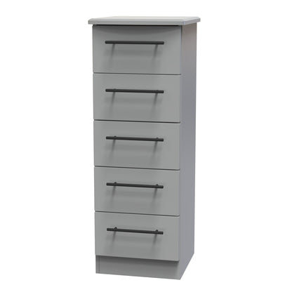 Beverley Tall Tallboy Grey 5 Drawers 108cm