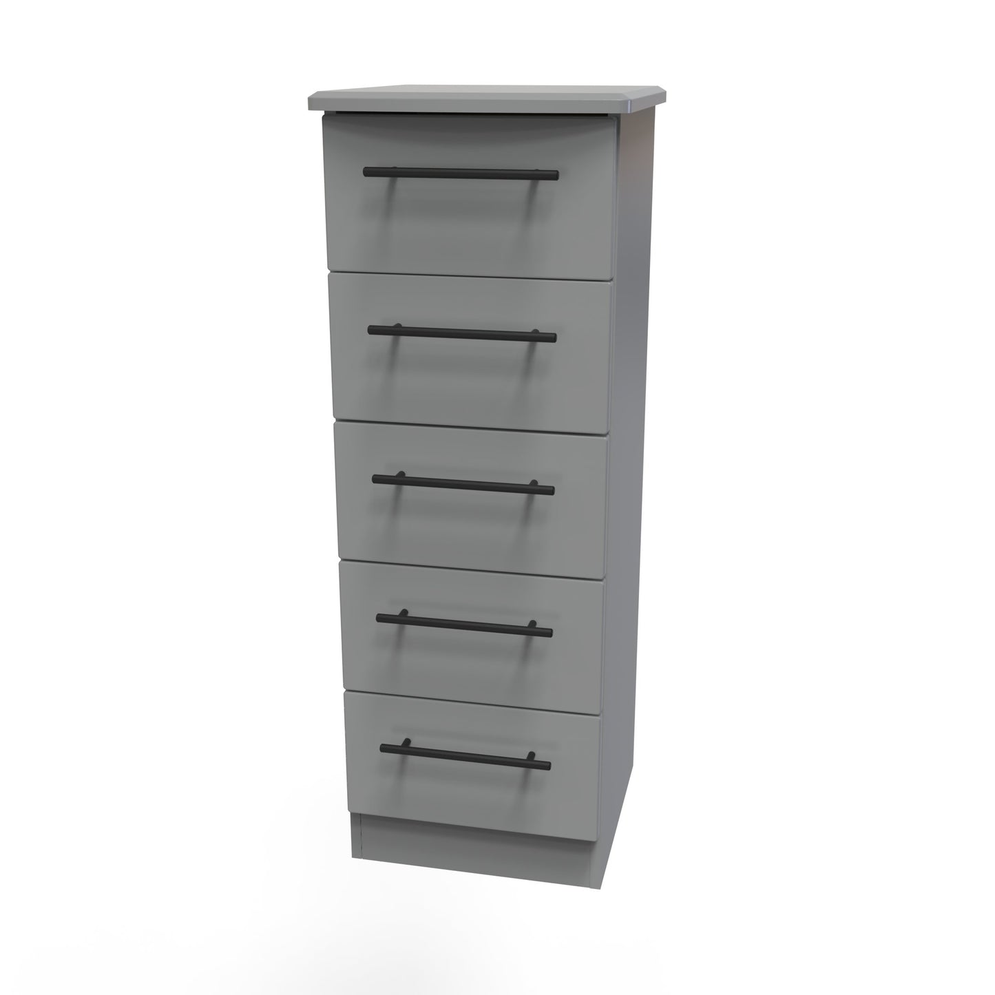 Beverley Tall Tallboy Grey 5 Drawers 108cm