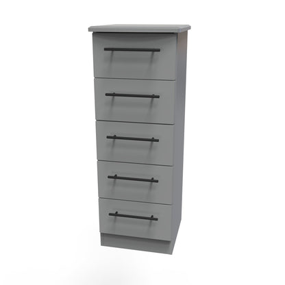 Beverley Tall Tallboy Grey 5 Drawers 108cm