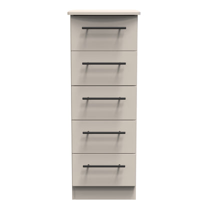 Beverley Tall Tallboy Off-White 5 Drawers 108cm