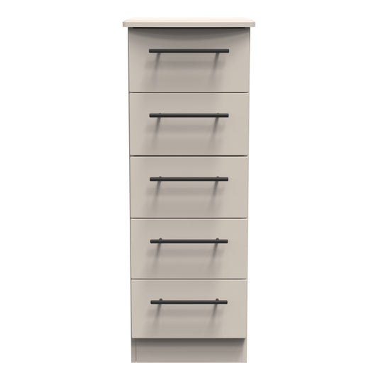 Beverley Tall Tallboy Off-White 5 Drawers 108cm