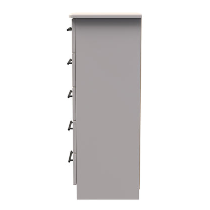 Beverley Tall Tallboy Off-White 5 Drawers 108cm