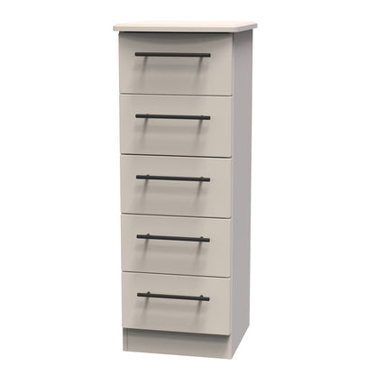 Beverley Tall Tallboy Off-White 5 Drawers 108cm