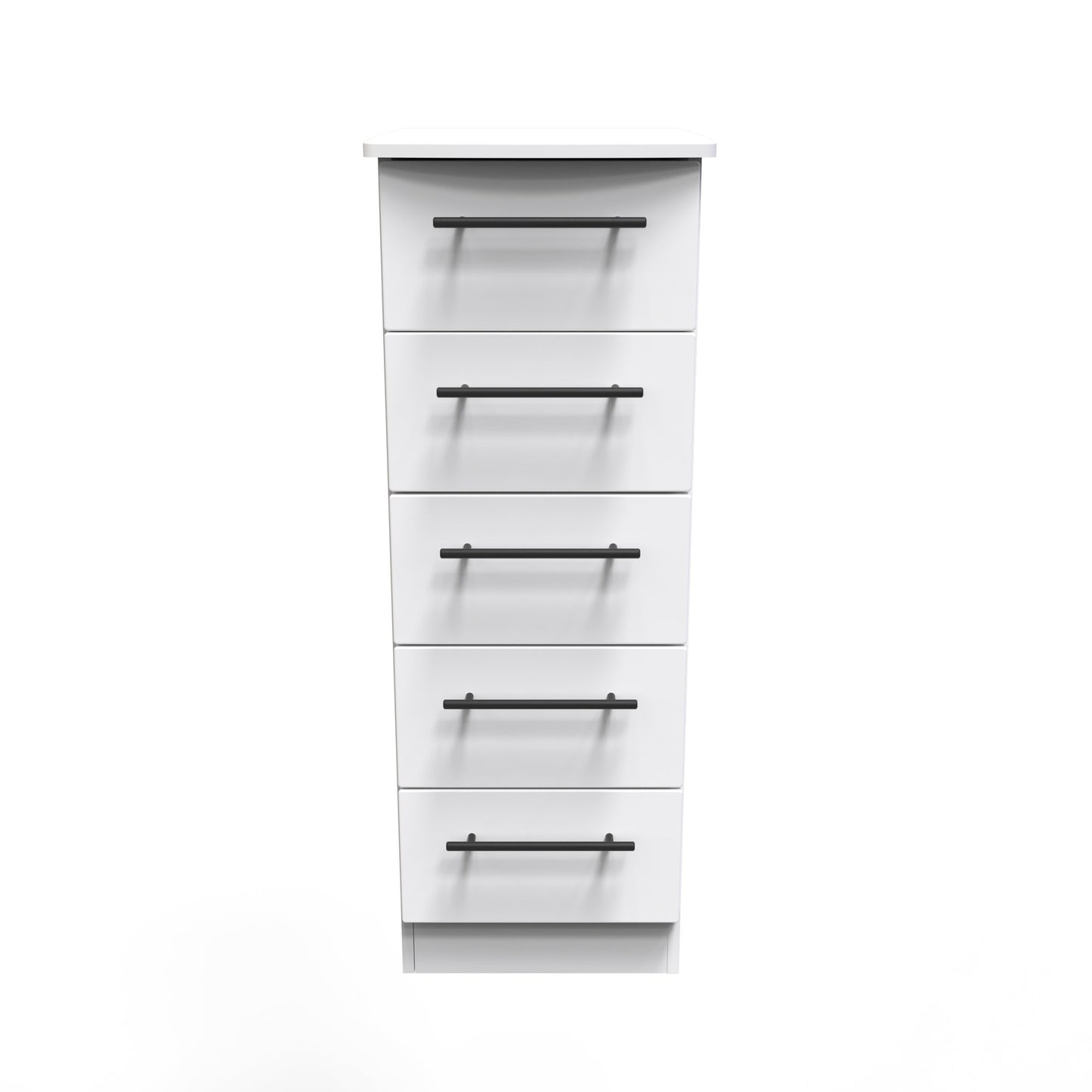 Beverley Tall Tallboy White 5 Drawers 108cm