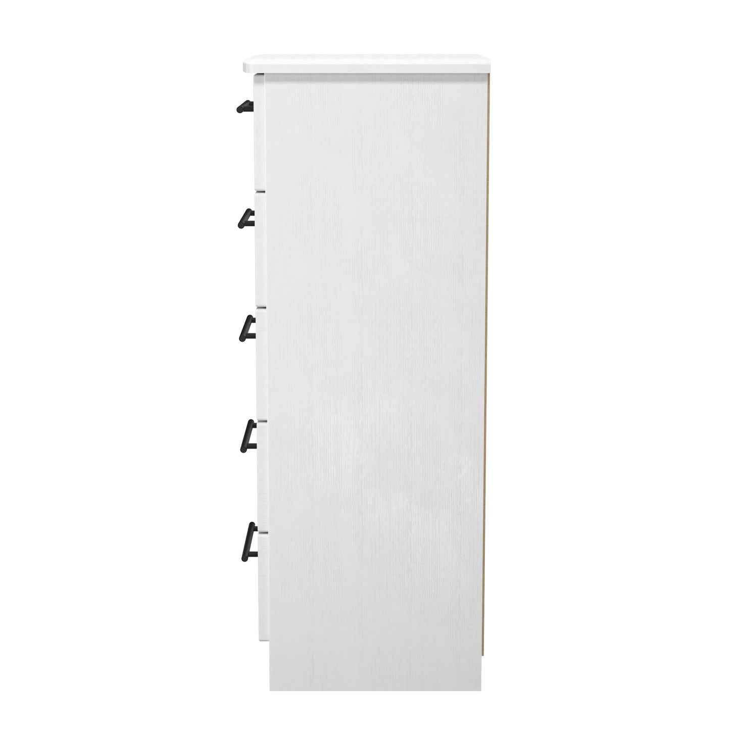 Beverley Tall Tallboy White 5 Drawers 108cm