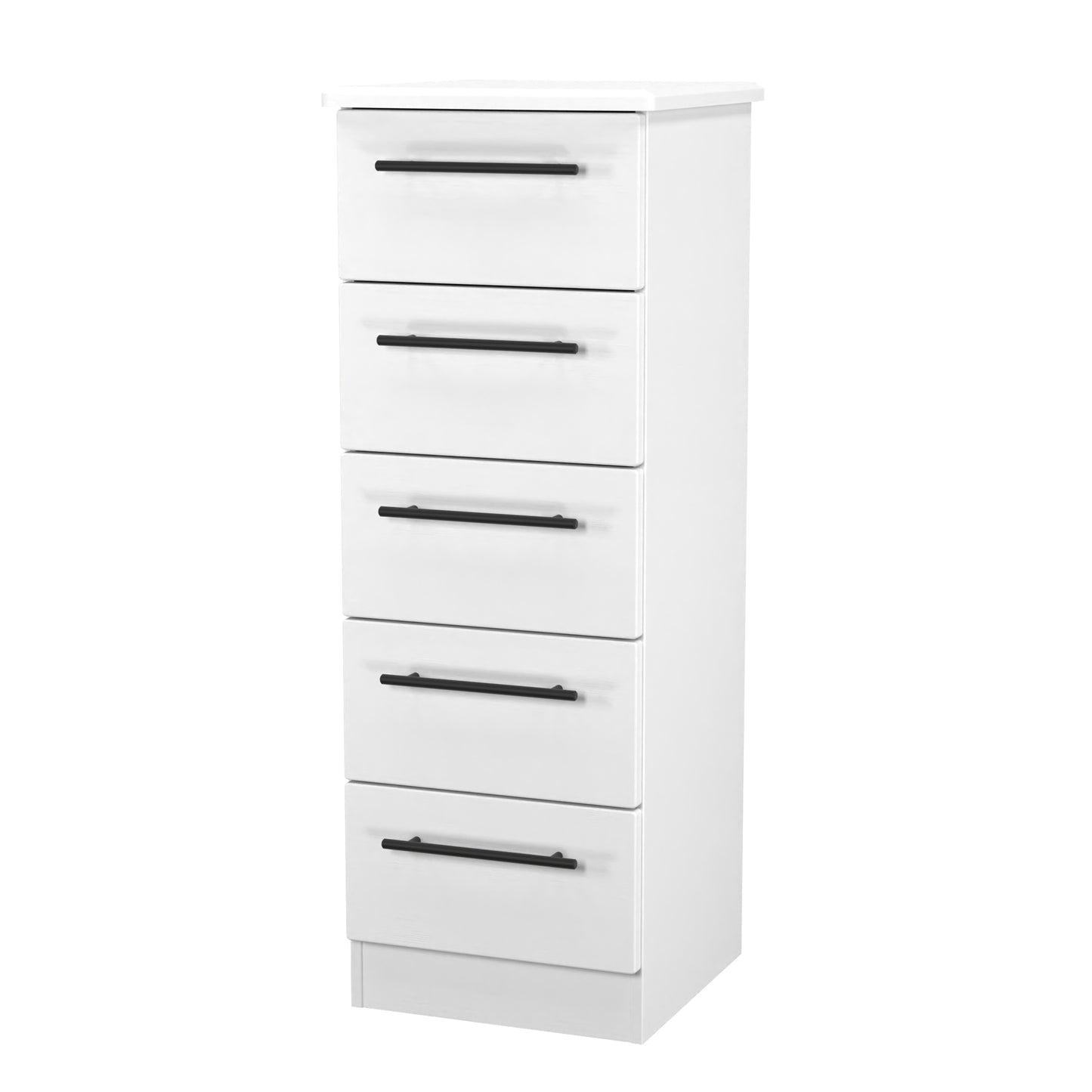 Beverley Tall Tallboy White 5 Drawers 108cm