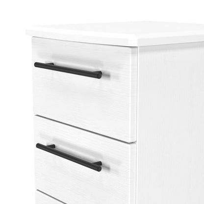 Beverley Tall Tallboy White 5 Drawers 108cm