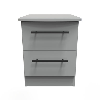Beverley Bedside Table Grey 2 Drawers 51cm