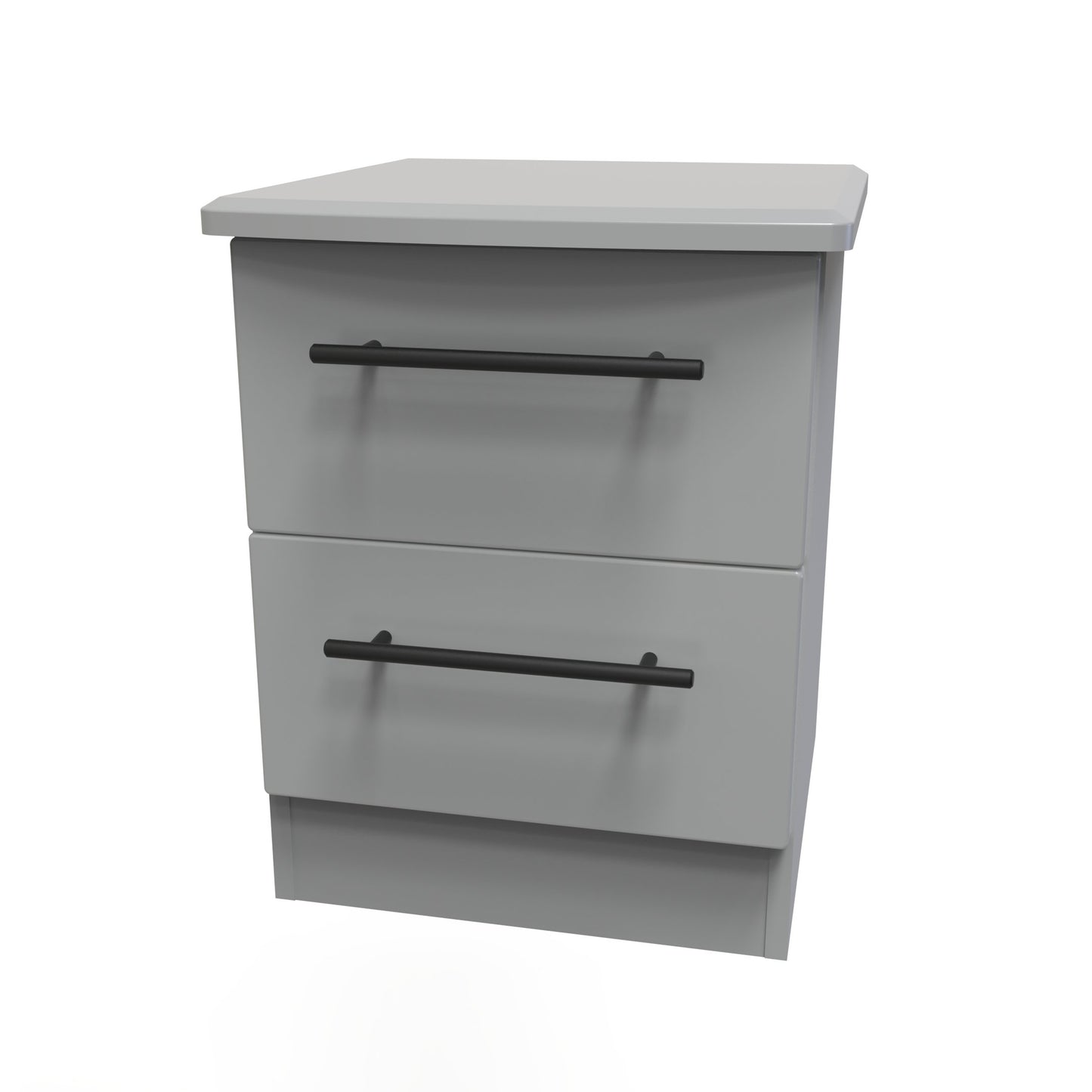 Beverley Bedside Table Grey 2 Drawers 51cm