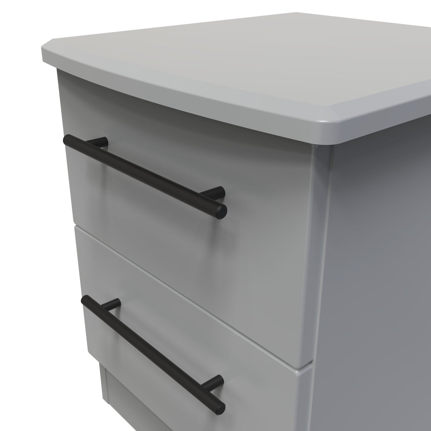 Beverley Bedside Table Grey 2 Drawers 51cm
