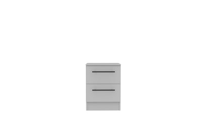 Beverley Bedside Table Grey 2 Drawers 51cm