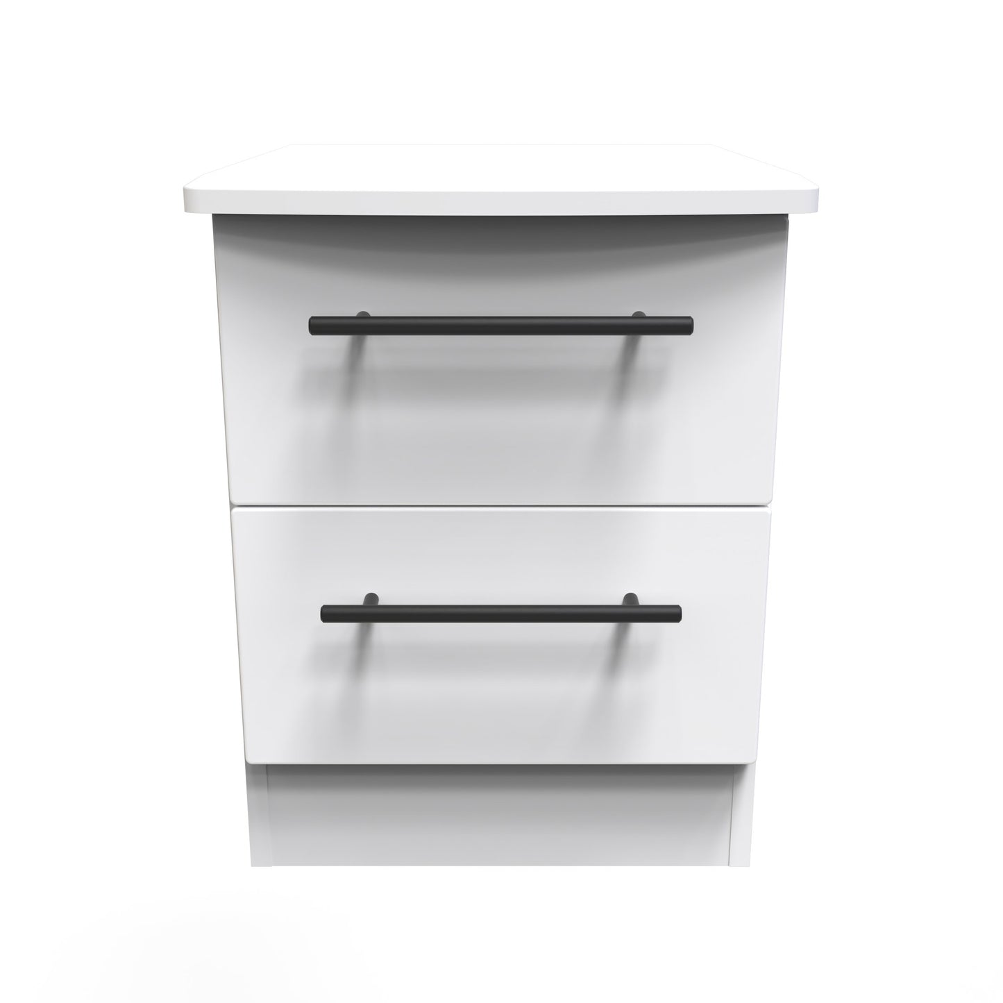 Beverley Bedside Table White 2 Drawers 51cm