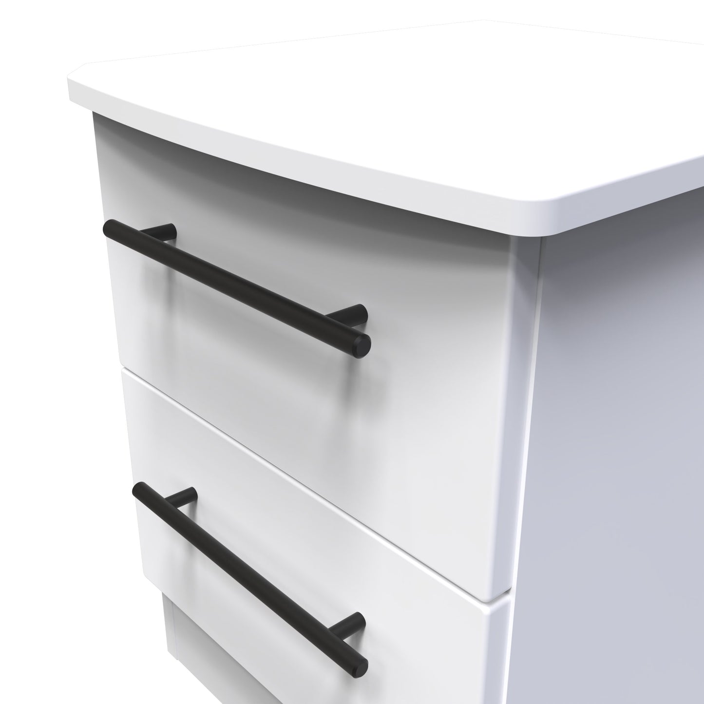 Beverley Bedside Table White 2 Drawers 51cm