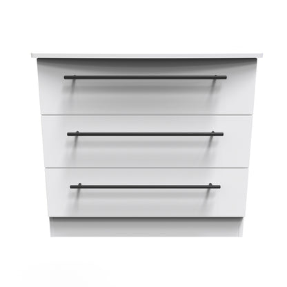 Beverley Chest of Drawers White 3 Drawers 77cm