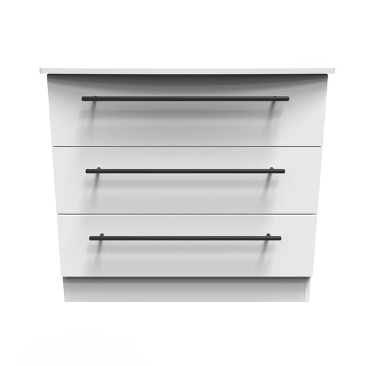 Beverley Chest of Drawers White 3 Drawers 77cm
