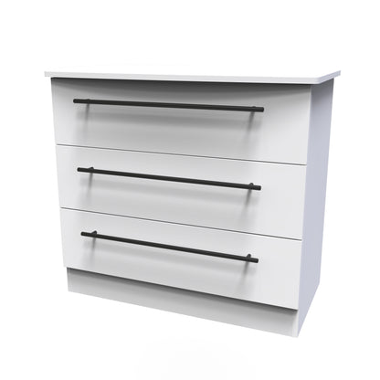 Beverley Chest of Drawers White 3 Drawers 77cm