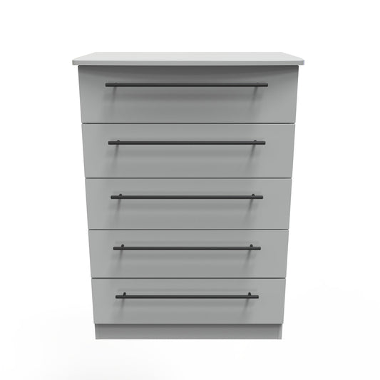 Beverley Tall Chest of Drawers Grey 5 Drawers 108cm