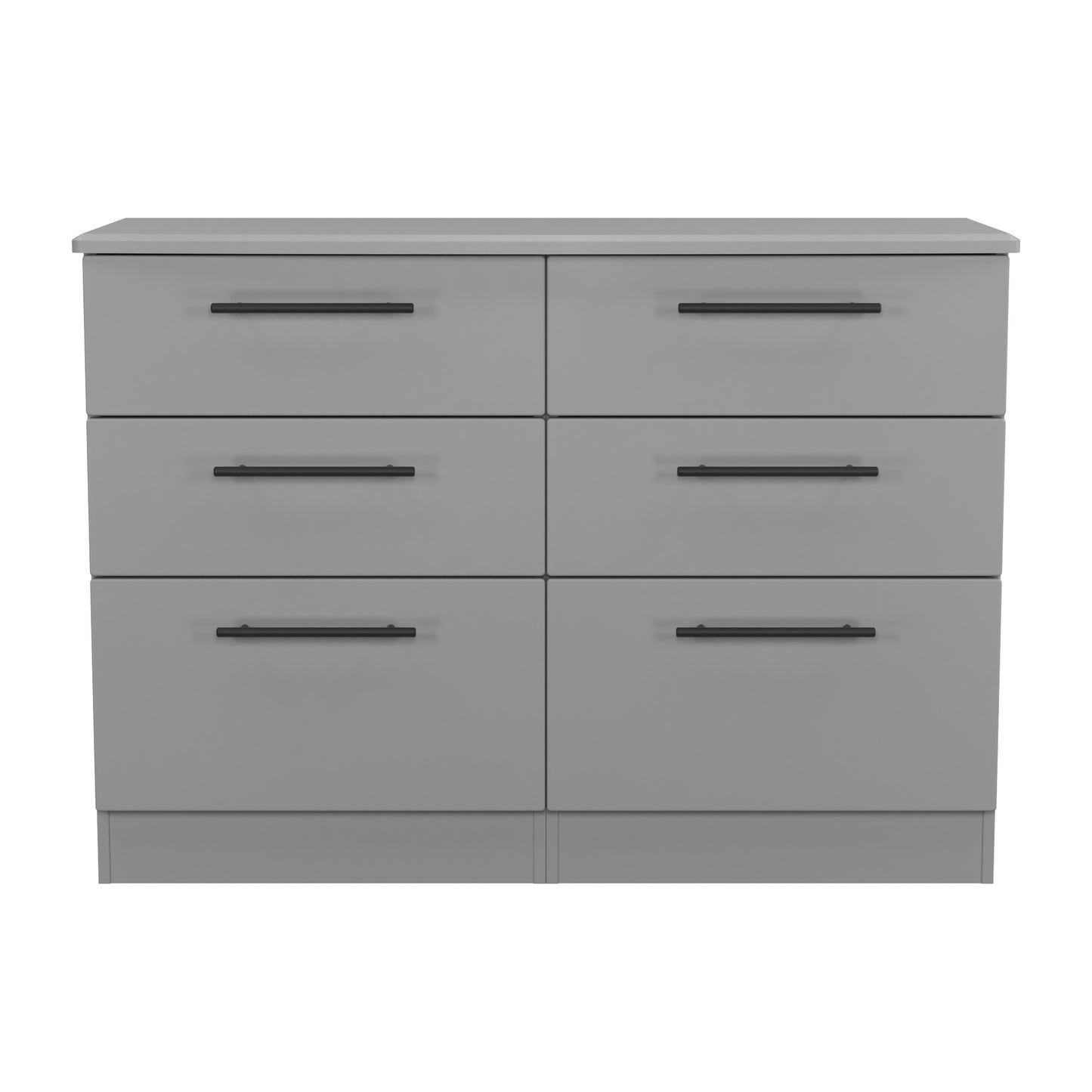 Beverley Large Chest of Drawers Grey 6 Drawers 112cm