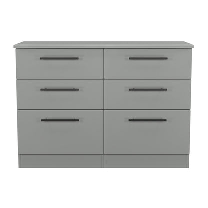 Beverley Large Chest of Drawers Grey 6 Drawers 112cm