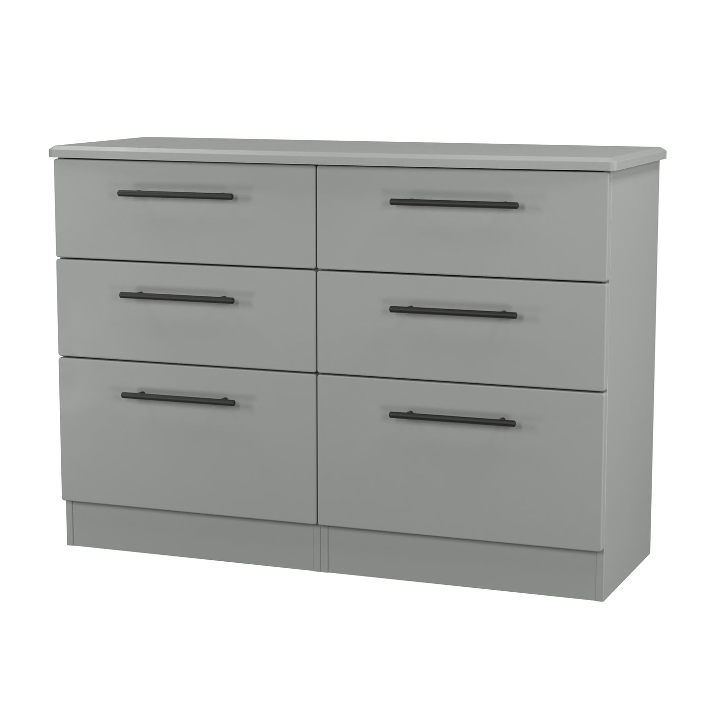 Beverley Large Chest of Drawers Grey 6 Drawers 112cm