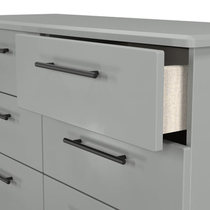 Beverley Large Chest of Drawers Grey 6 Drawers 112cm