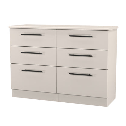 Beverley Large Chest of Drawers Off-White 6 Drawers 112cm