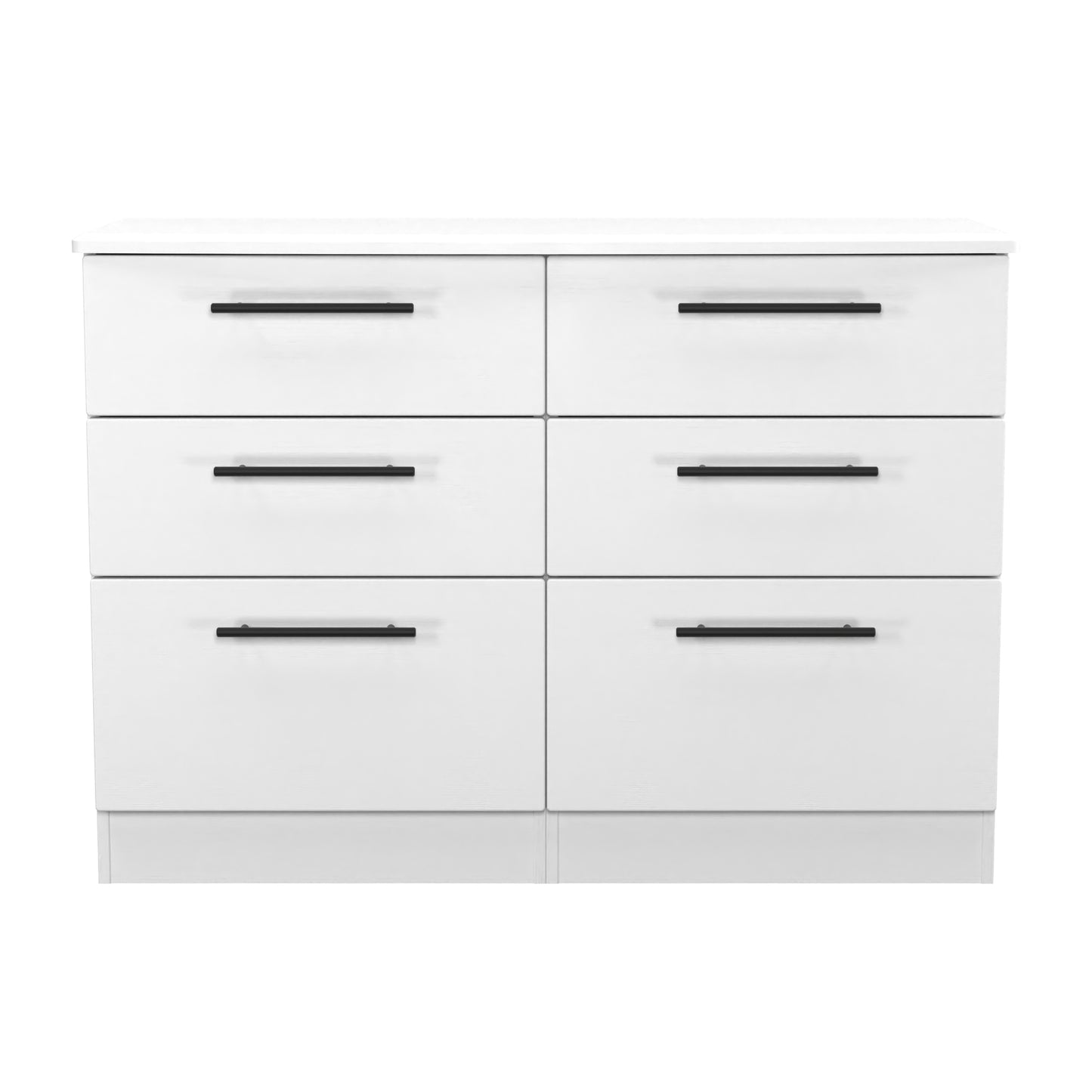 Beverley Large Chest of Drawers White 6 Drawers 112cm