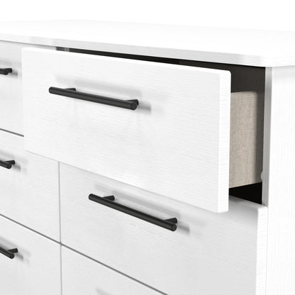 Beverley Large Chest of Drawers White 6 Drawers 112cm