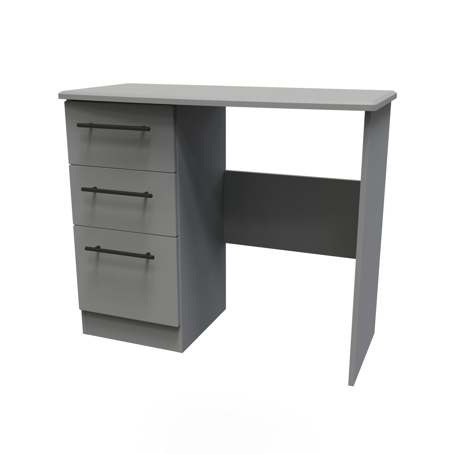 Beverley Desk Grey 3 Drawers 93cm