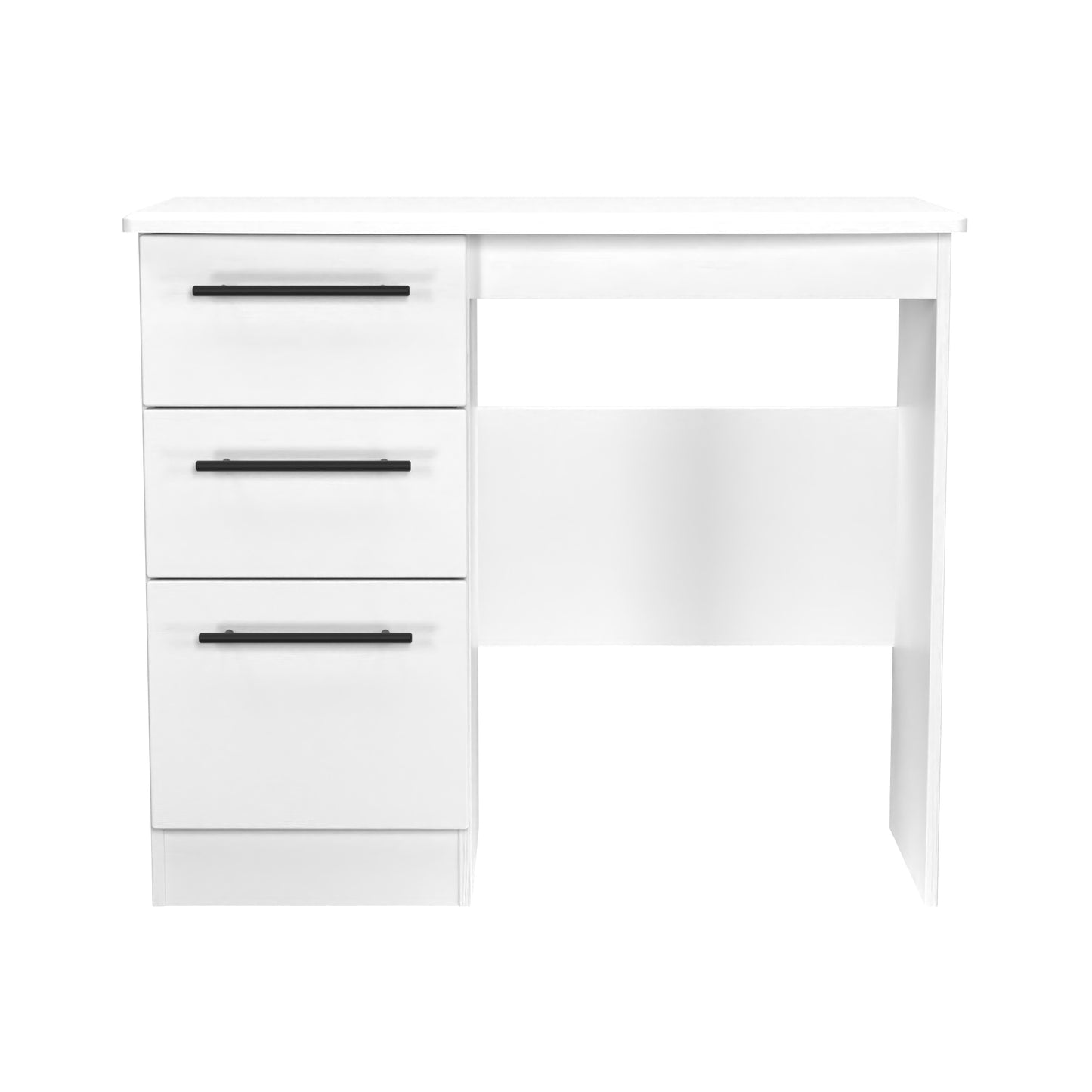 Beverley Desk White 3 Drawers 93cm