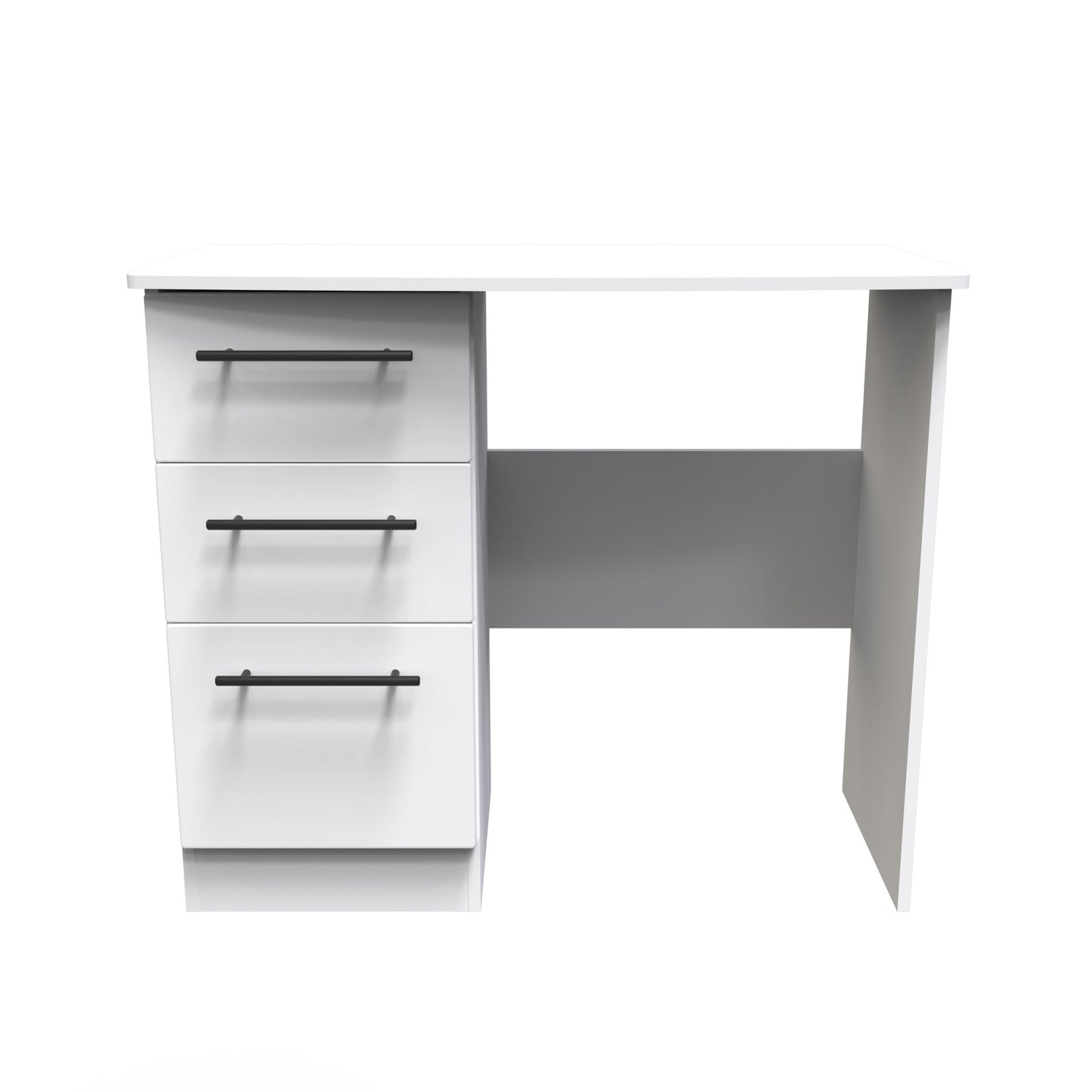 Beverley Desk White 3 Drawers 93cm