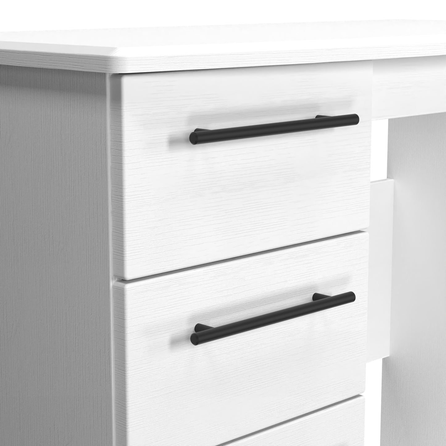 Beverley Desk White 3 Drawers 93cm