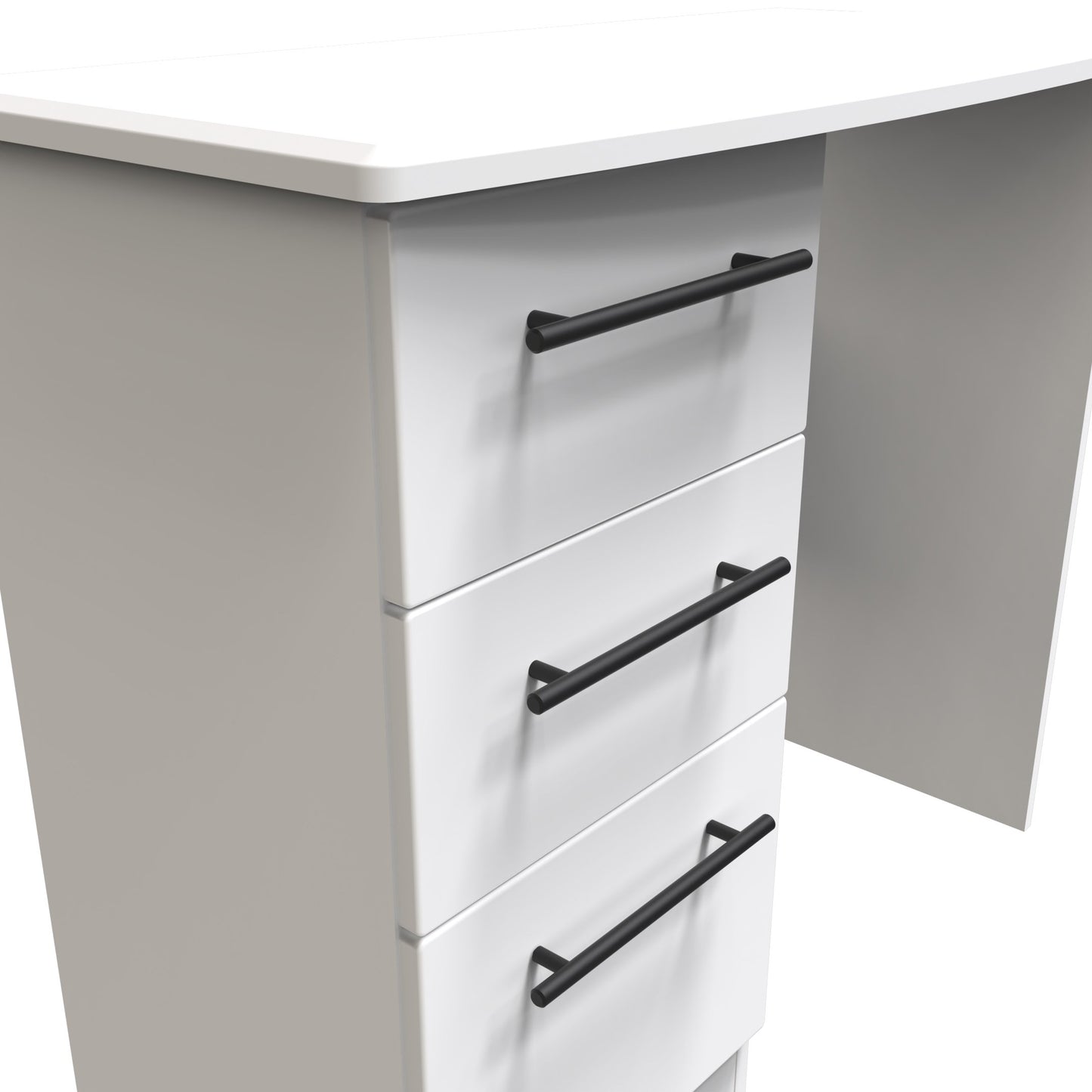 Beverley Desk White 3 Drawers 93cm