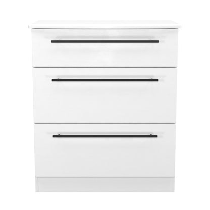 Beverley Chest of Drawers White 3 Drawers 42cm