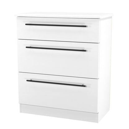 Beverley Chest of Drawers White 3 Drawers 42cm