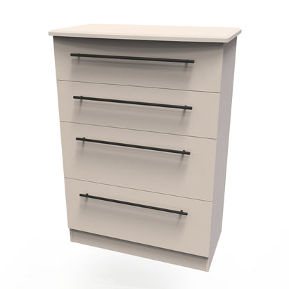 Beverley Tall Chest of Drawers Off-White 4 Drawers 108cm
