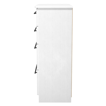 Beverley Tall Chest of Drawers White 4 Drawers 108cm