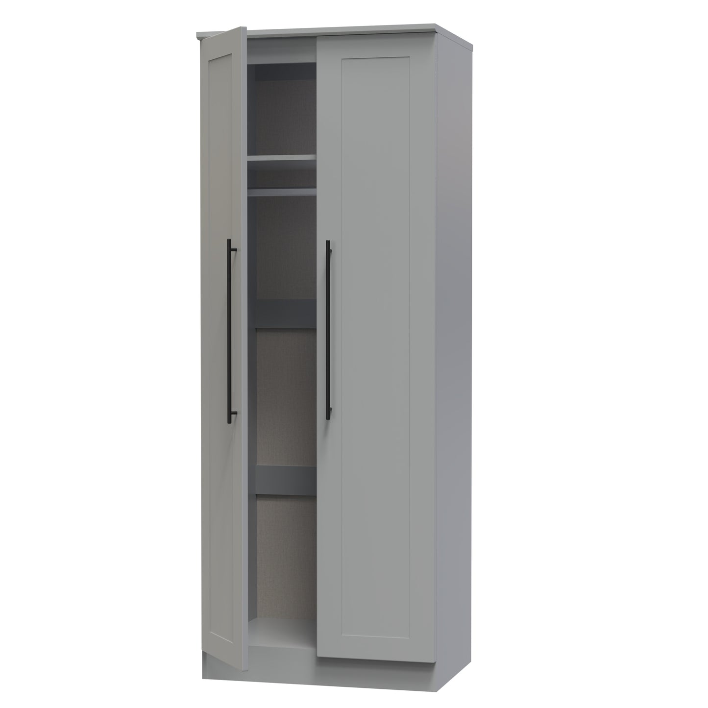 Beverley Tall Wardrobe Grey 2 Doors 196cm