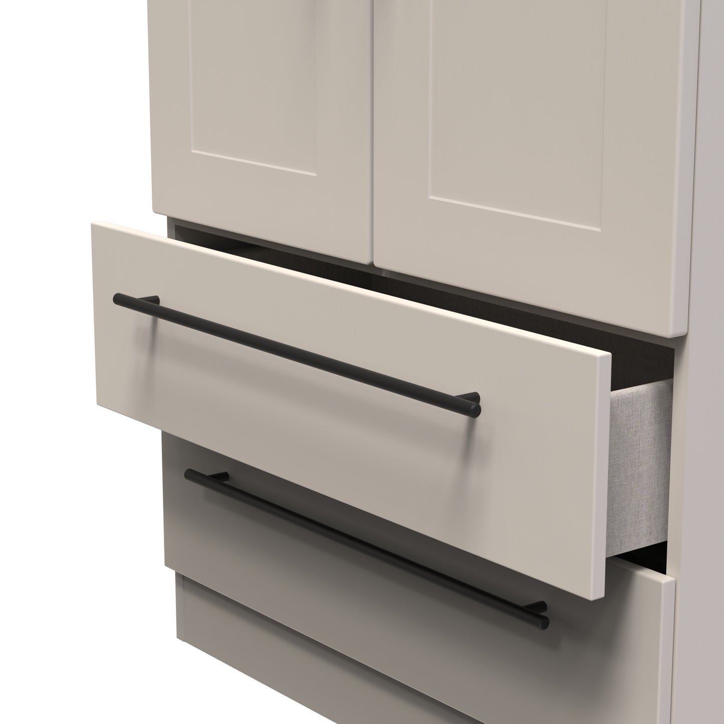 Beverley Tall Wardrobe Off-White 2 Doors 2 Drawers 196cm