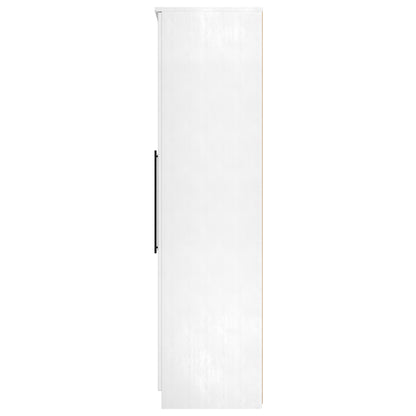 Beverley Tall Mirror Wardrobe White 3 Doors 1 Shelf 196cm
